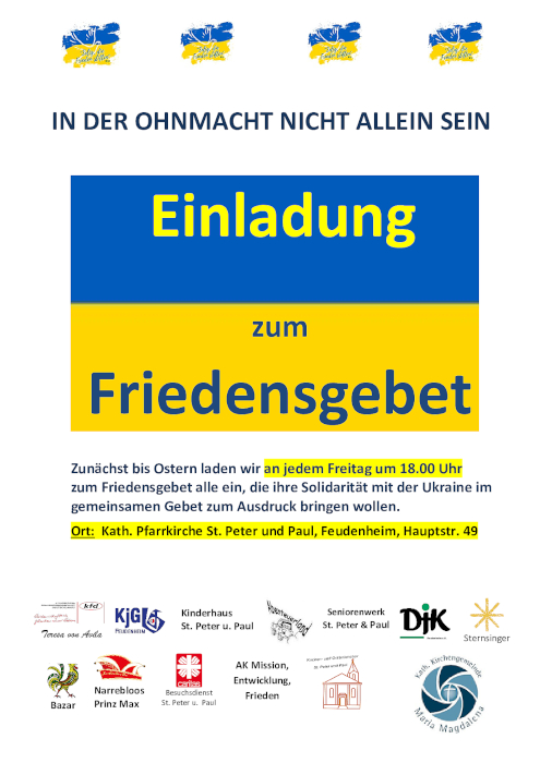 Einladung zum Friedensgebet