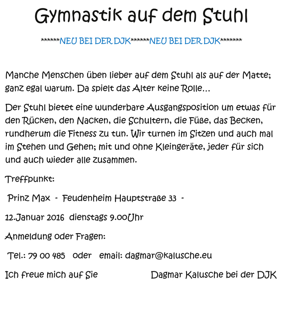 Gymnastik auf dem Stuhl